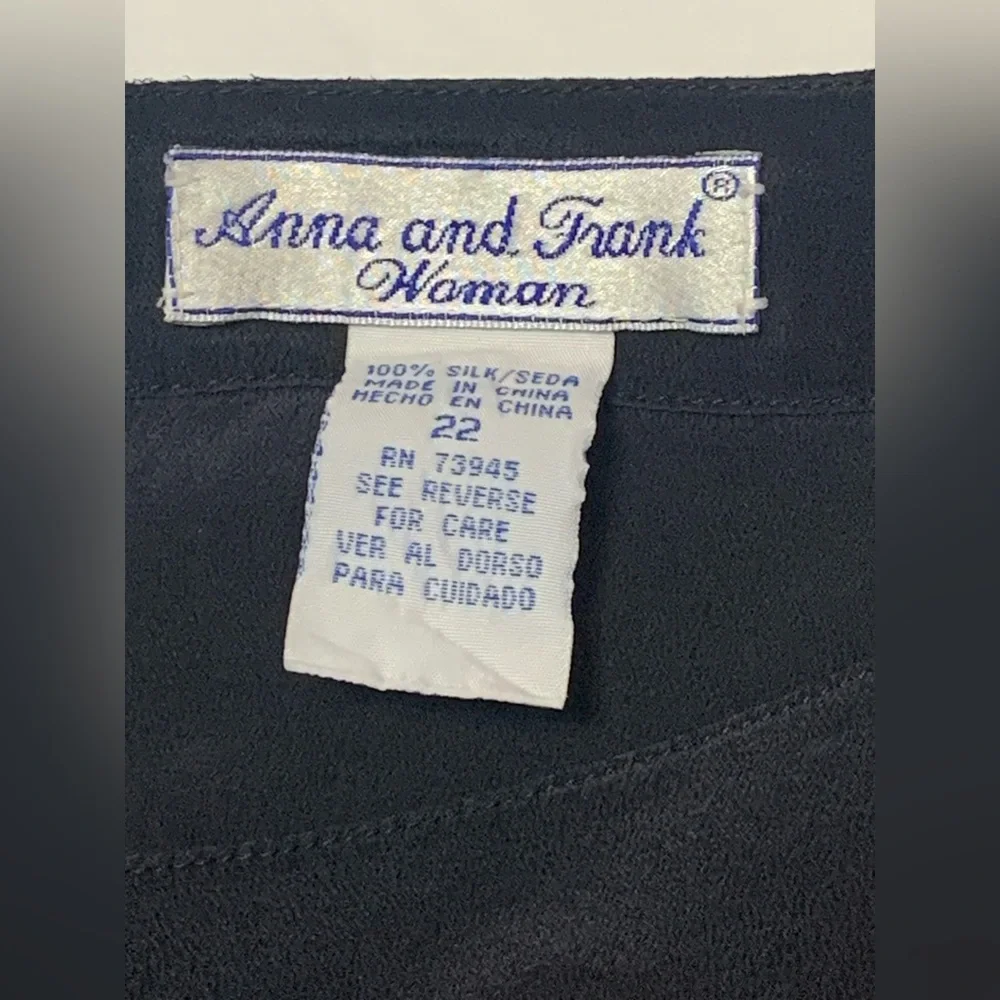Anna and Frank Vintage Plus Size 100% Silk Top (size 22) - Picture 4 of 8